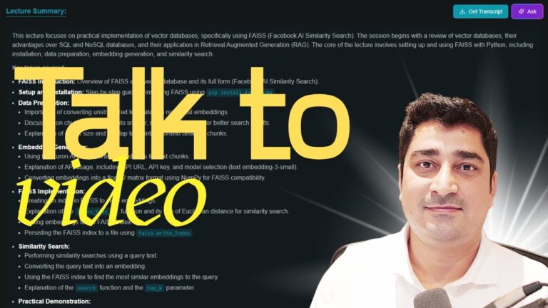 Introducing YouTube like AI Suite in : Talk-to-Video, Summaries, and Transcripts